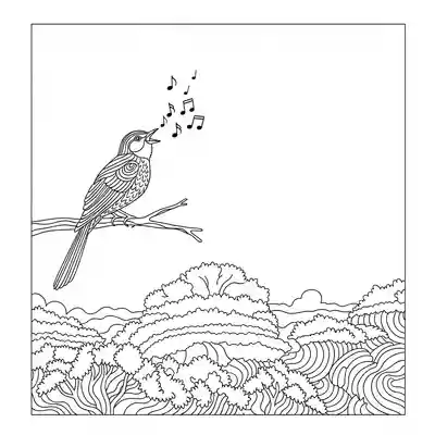 Bird Singing Above Forest Canopy (2)