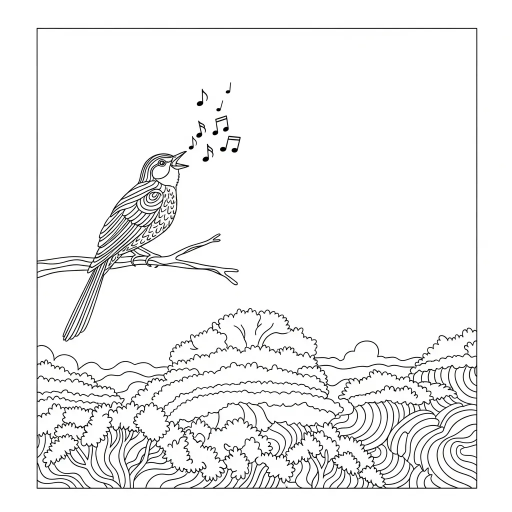 Bird Singing Above Forest Canopy (2)