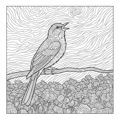 Bird Singing Above Forest Canopy (3)