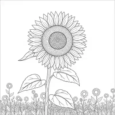 Bright Sunflower Facing Sun in Field (2)