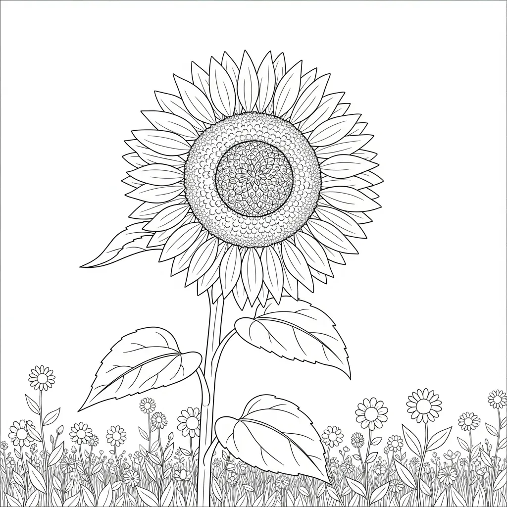 Bright Sunflower Facing Sun in Field (2)