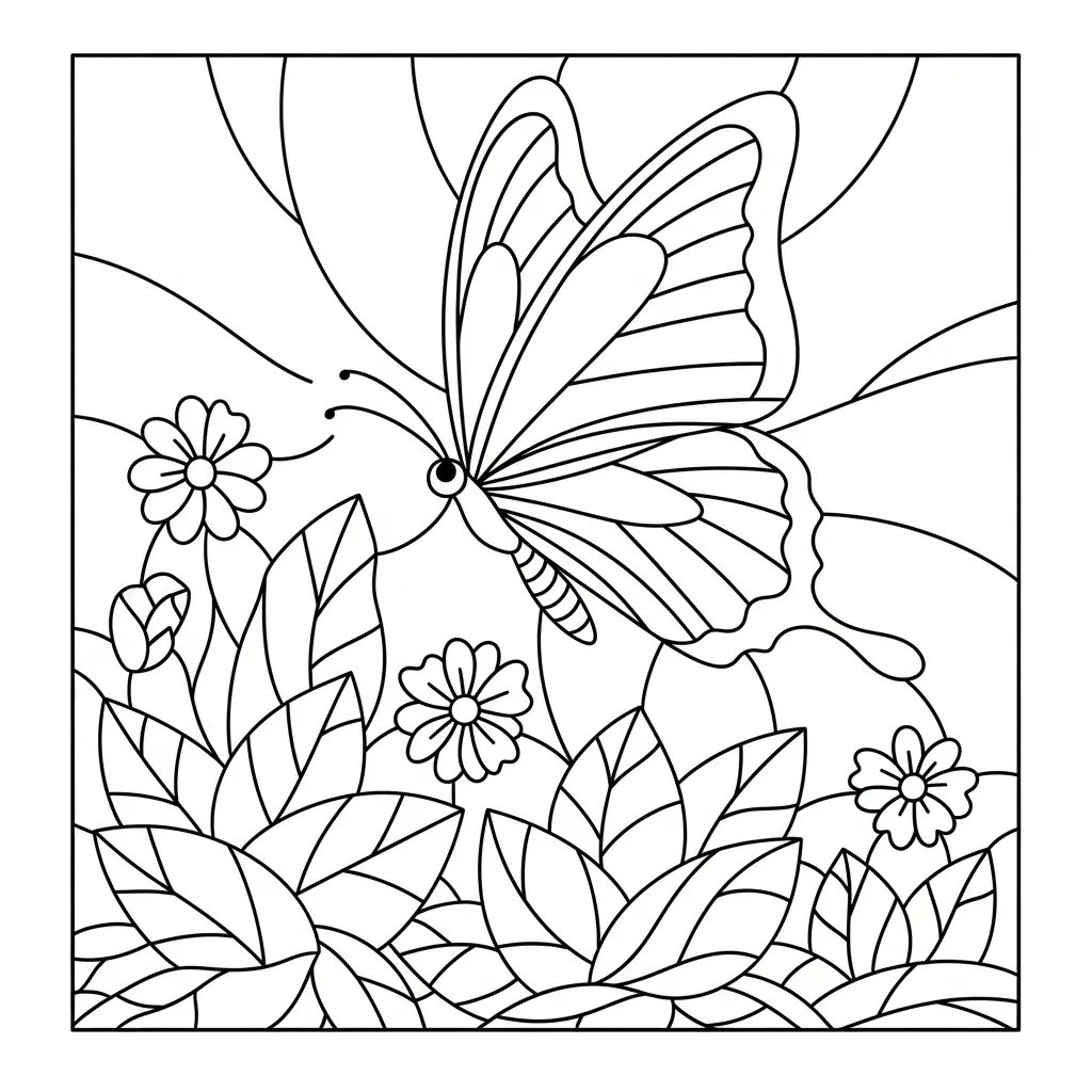 Butterfly Fluttering Over Garden Plants (2)