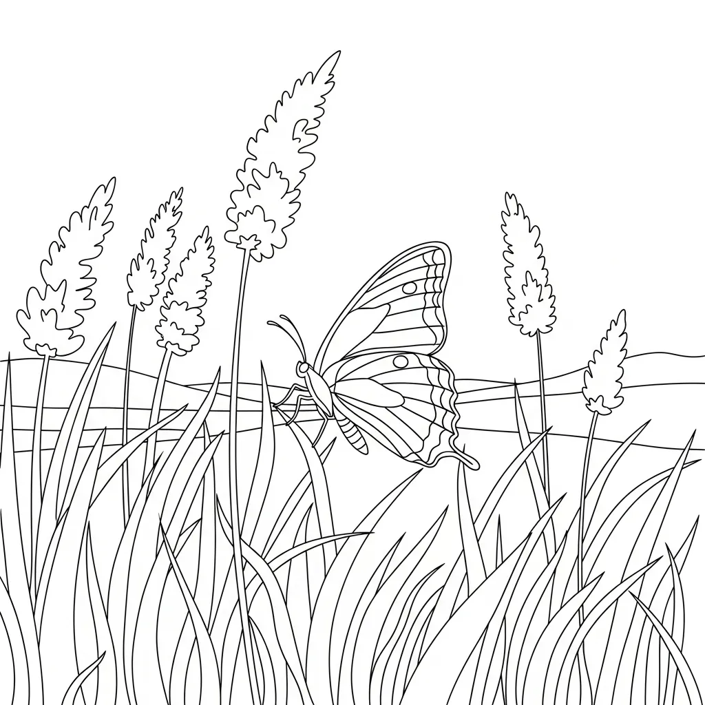 Butterfly Resting in Wild Meadow (2)
