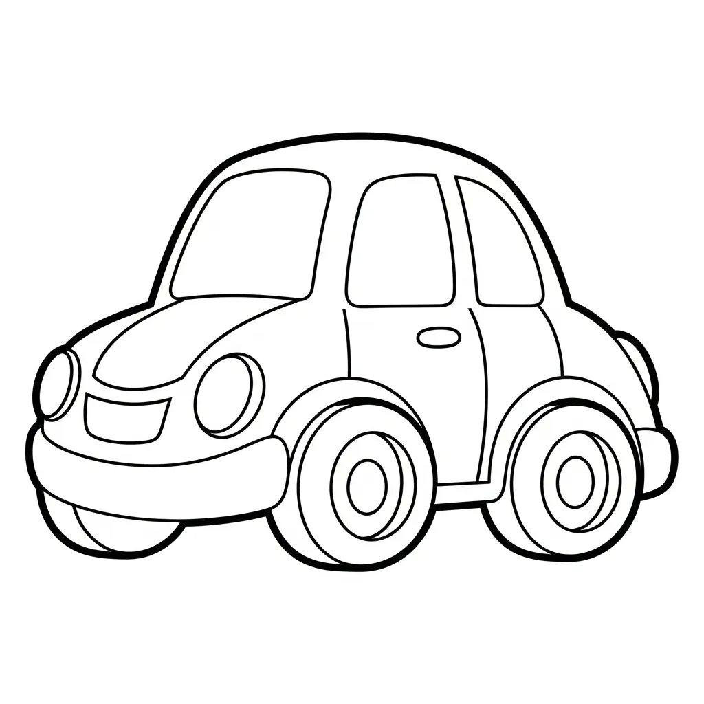 Cartoon Car Coloring Page for Kids (2)