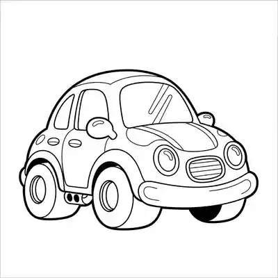 Cartoon Car Coloring Page for Kids (3)