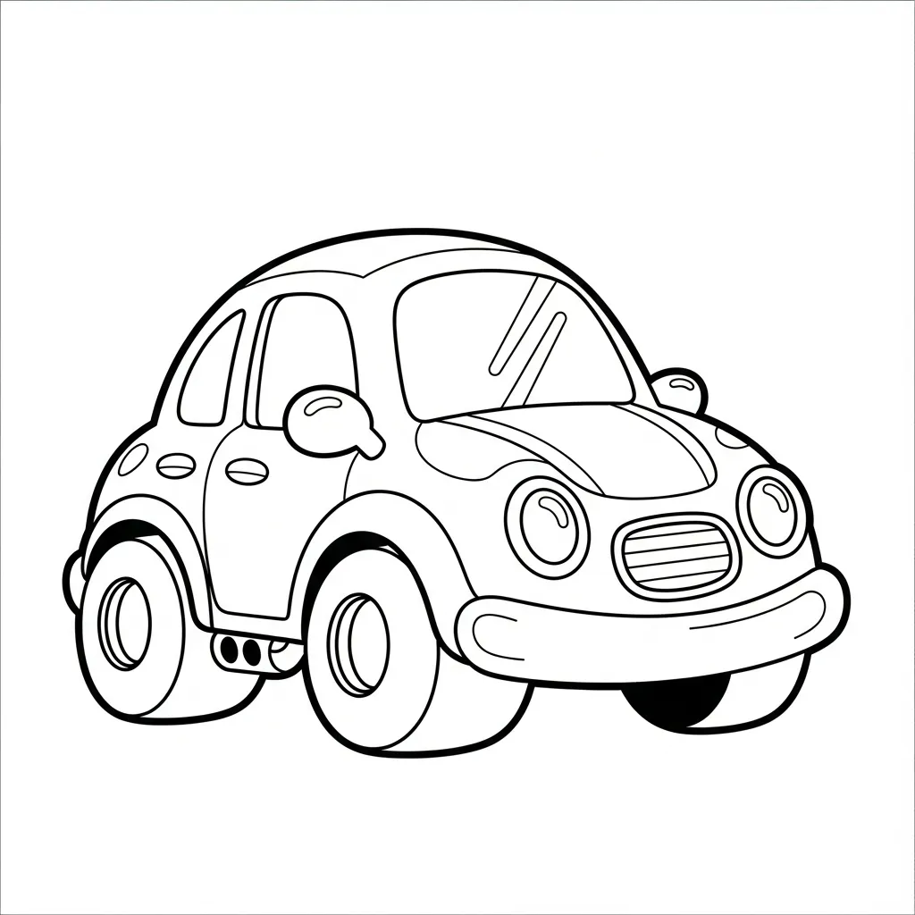 Cartoon Car Coloring Page for Kids (3)
