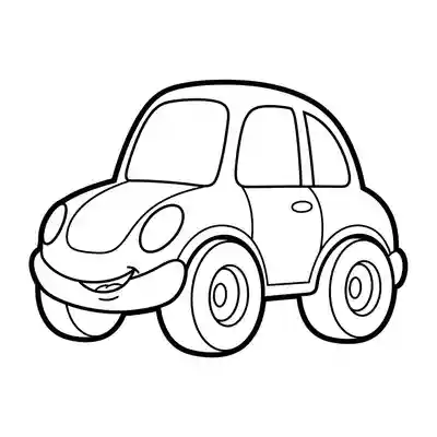 Cartoon Car Coloring Page for Kids (4)