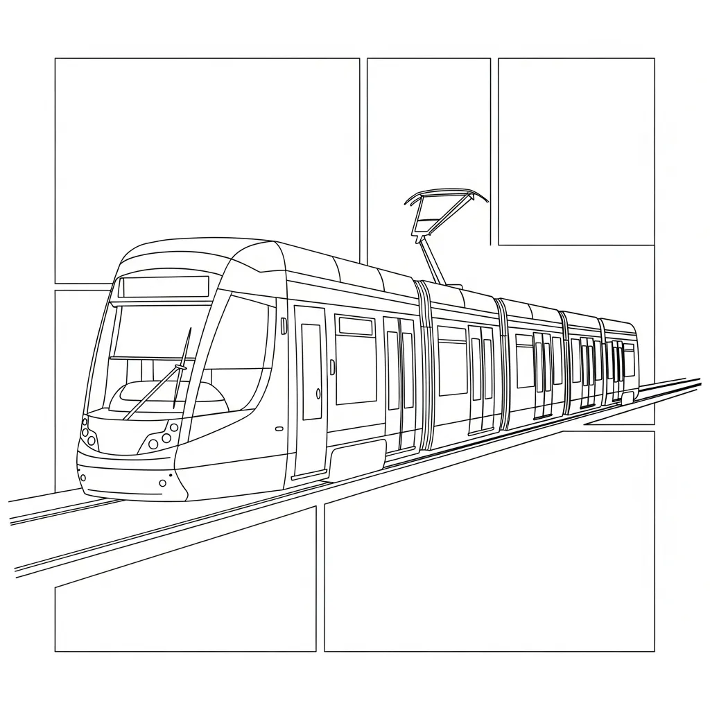 City Tram Drawing Coloring Page (1)