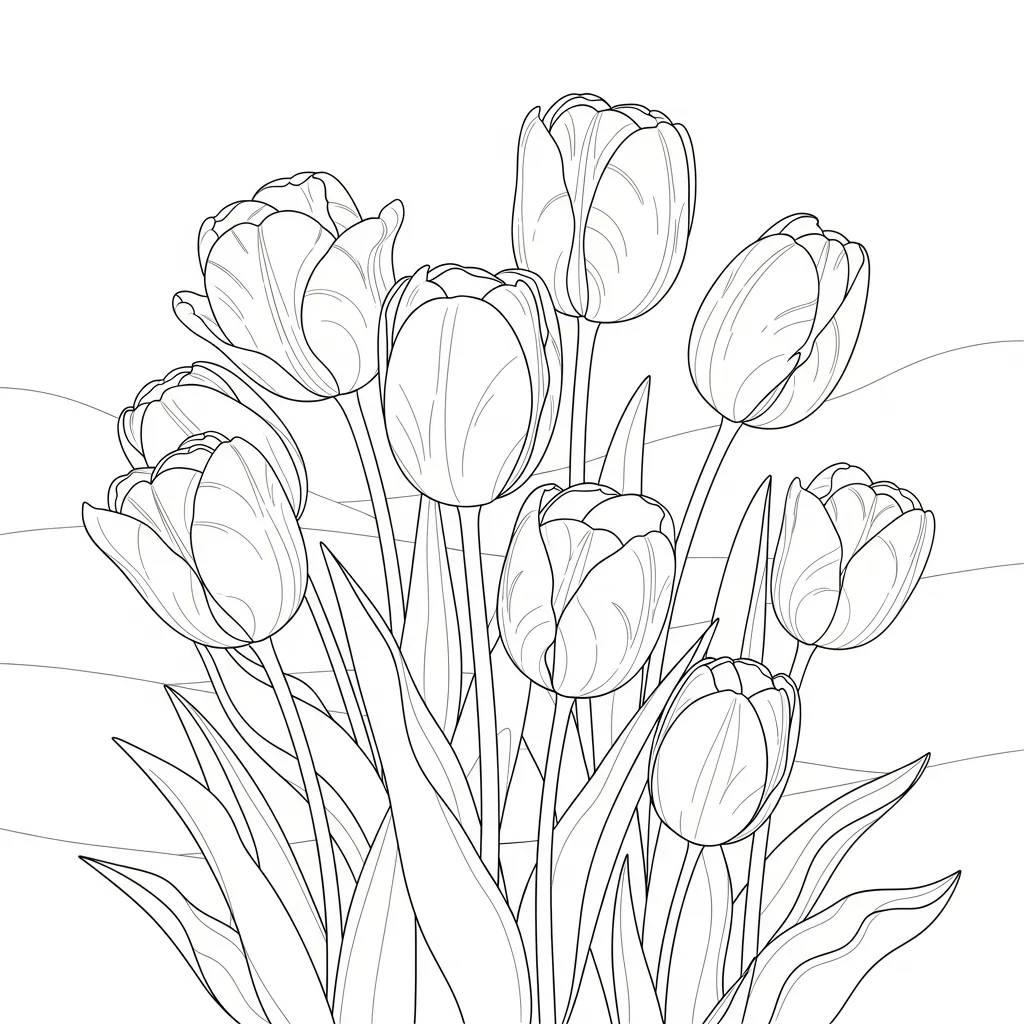 Colorful Tulip Bouquet in Spring Field (1)
