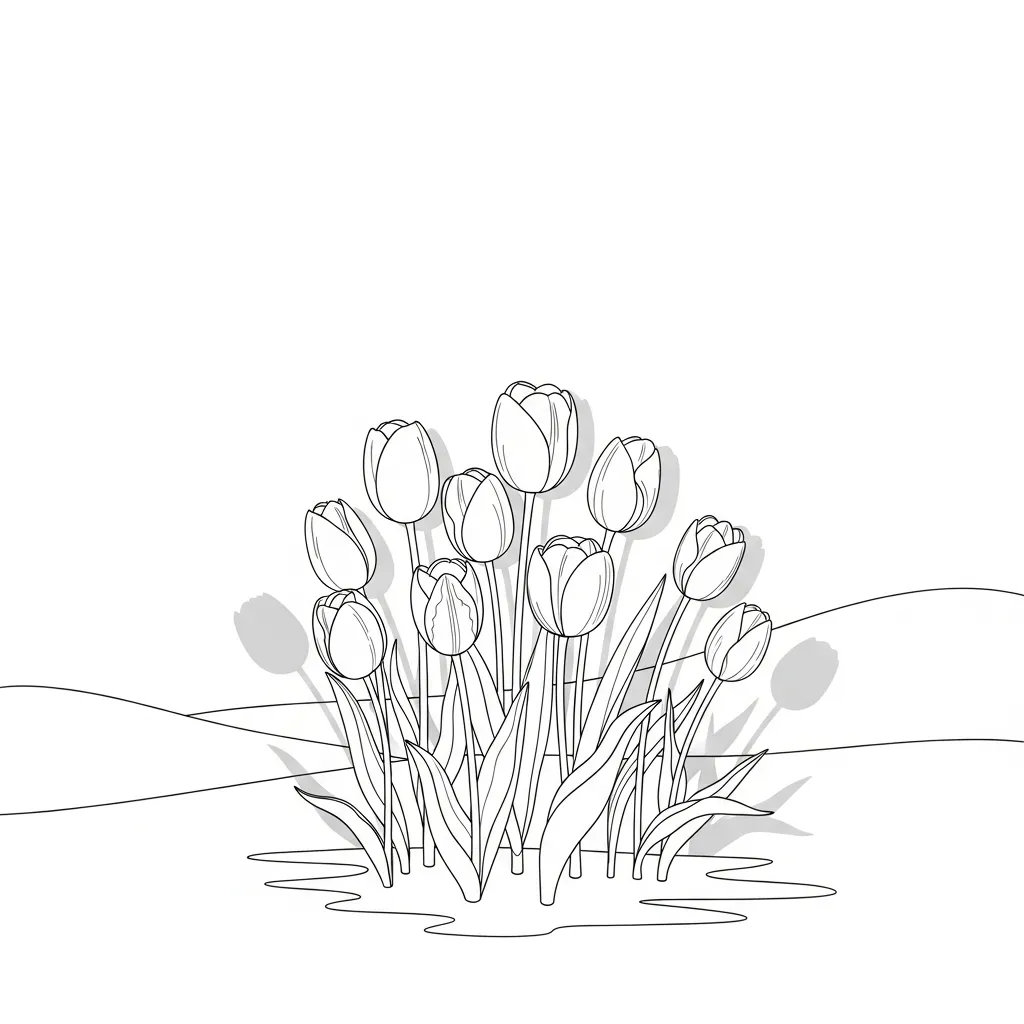 Colorful Tulip Bouquet in Spring Field (2)