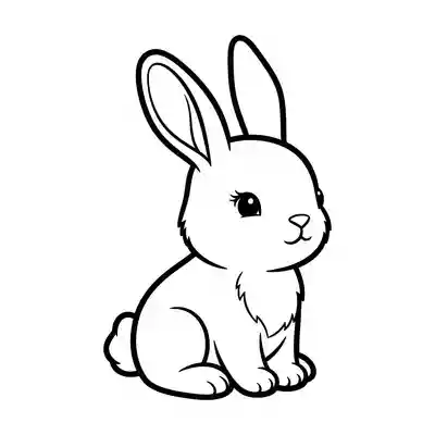 Cute Bunny Coloring Page for Kids (2)