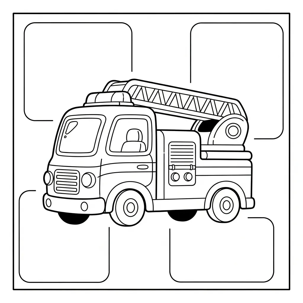 Cute Fire Truck Coloring Page for Kids (1)