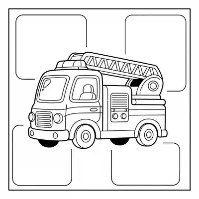 Cute Fire Truck Coloring Page for Kids (1)
