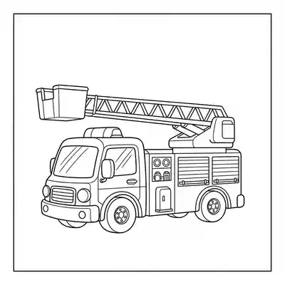 Cute Fire Truck Coloring Page for Kids (2)