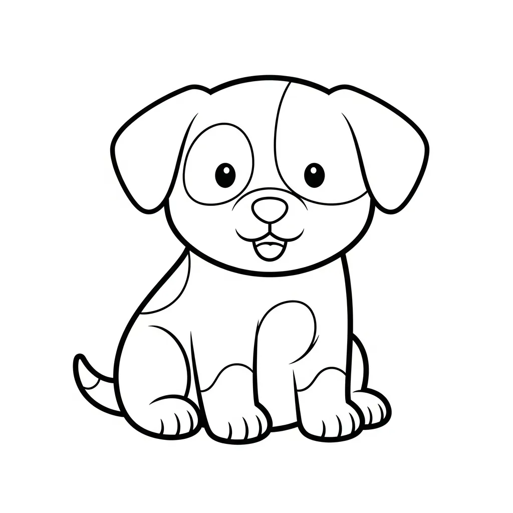Cute Puppy Coloring Page for Kids (1)