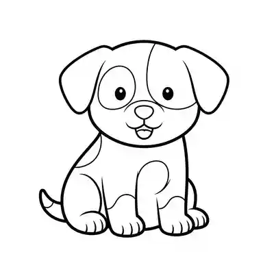 Cute Puppy Coloring Page for Kids (1)