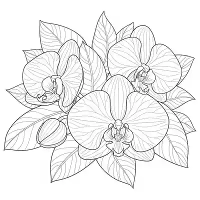 Delicate Orchid Bloom in Tropical Setting Scene (2)