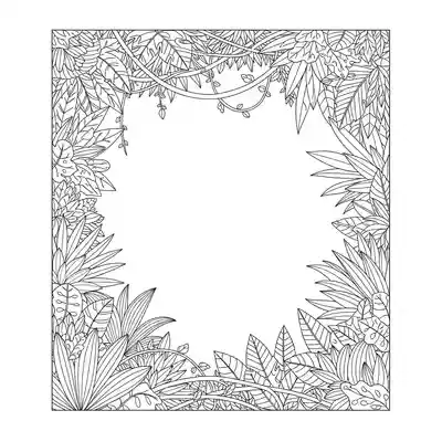Detailed Jungle Scene Coloring Page (1)