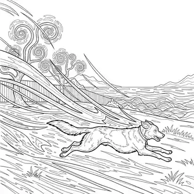 Dog Playing Near Backyard and Beach (3)