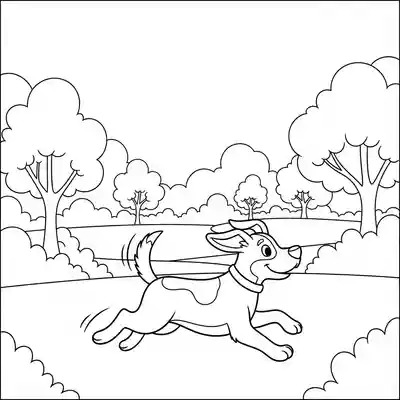 Dog Running and Playing in Open Park (2)