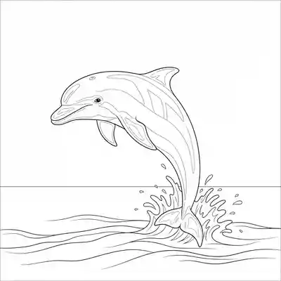 Dolphin Jumping Over Ocean Waves Scene (1)