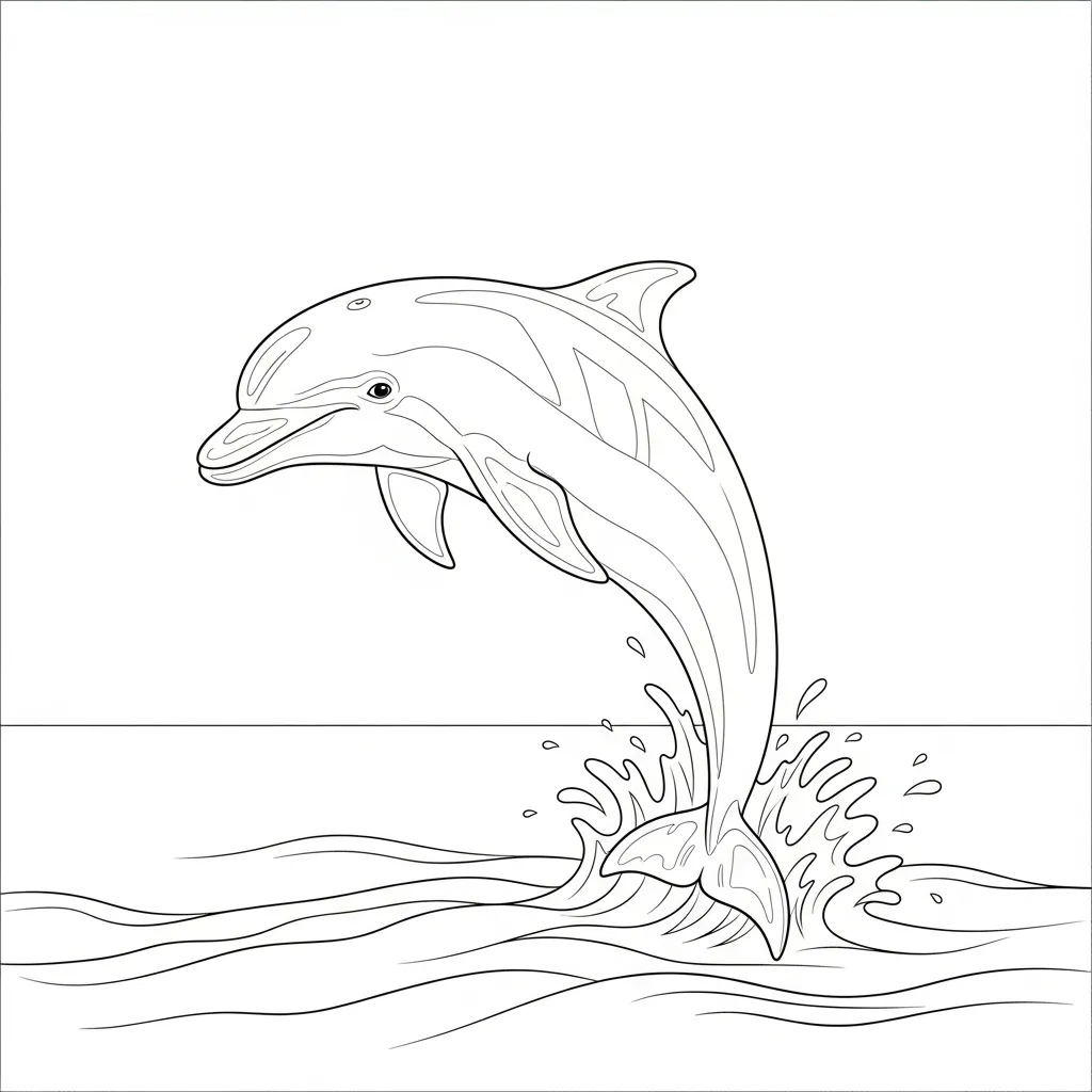 Dolphin Jumping Over Ocean Waves Scene (1)