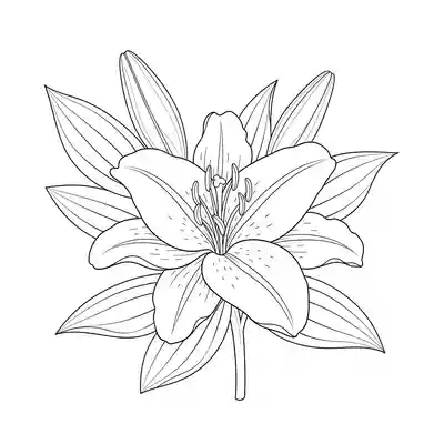 Elegant White Lily with Green Leaves (3)