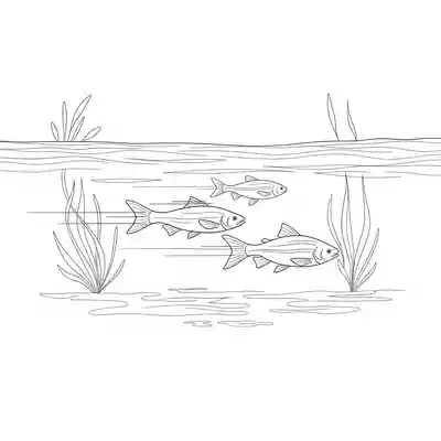 Fish Gliding Across Calm Lake (1)