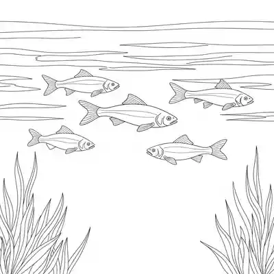 Fish Gliding Across Calm Lake (3)