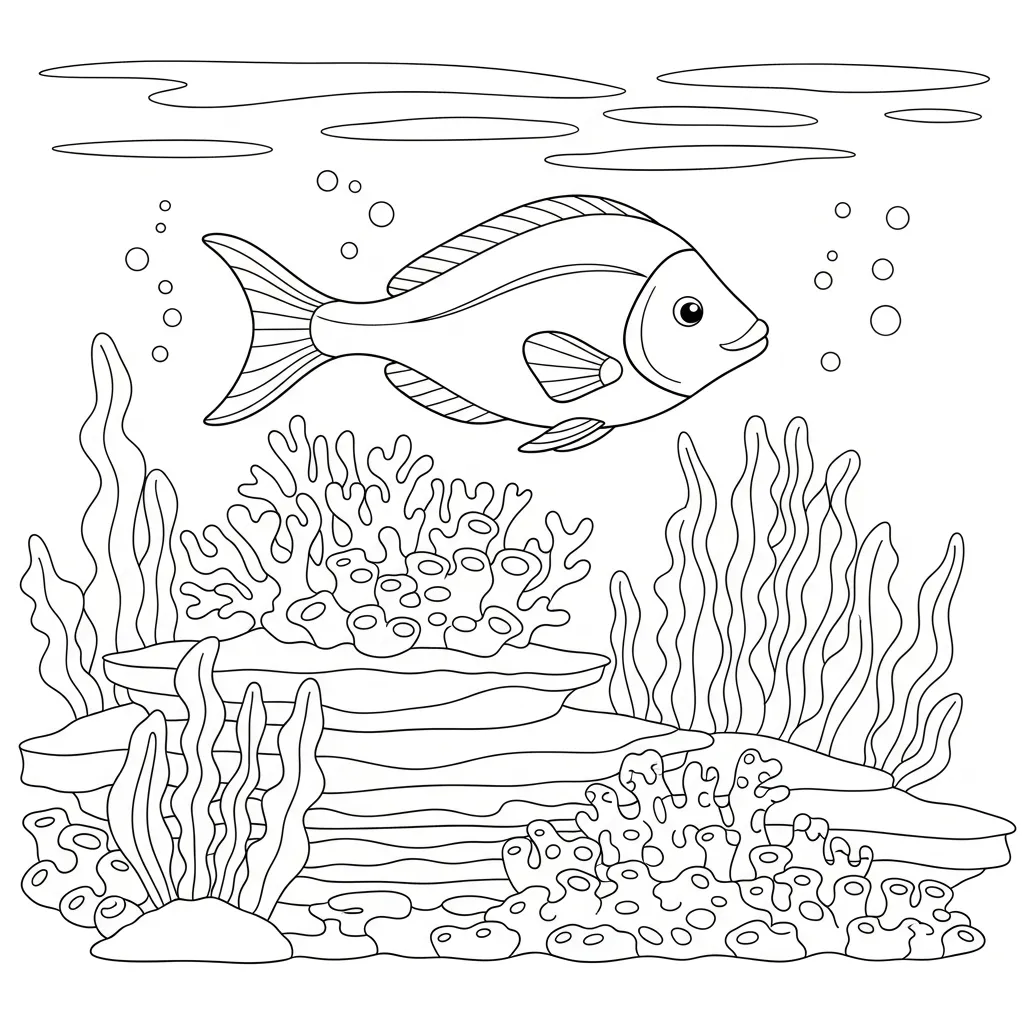 Fish Swimming Through Coral Reef (2)