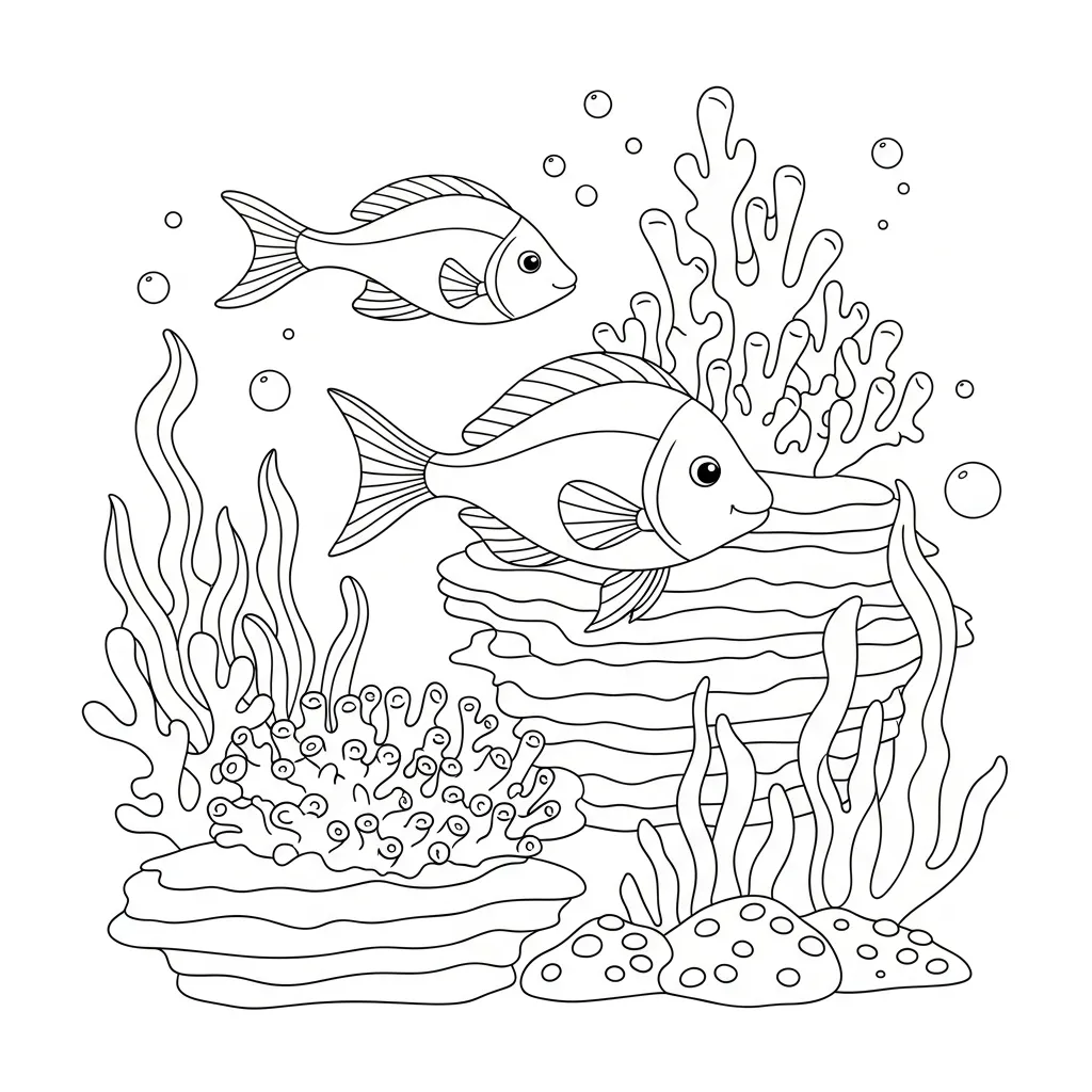 Fish Swimming Through Coral Reef (3)