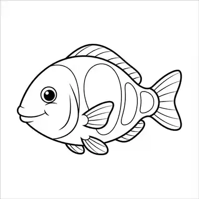 Happy Fish Coloring Page for Kids (1)