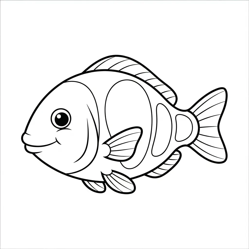 Happy Fish Coloring Page for Kids (1)