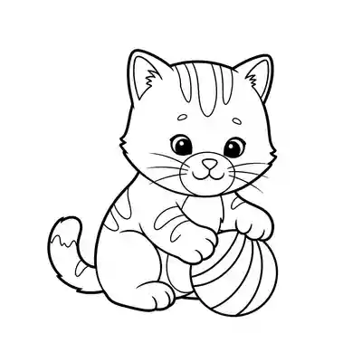 Happy Kitten Coloring Page for Kids (1)