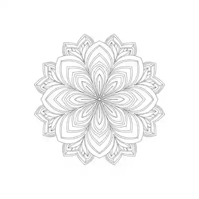 Intricate Mandala Flower Coloring Page (1)