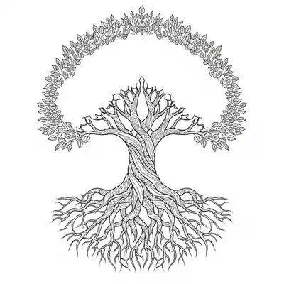 Intricate Tree of Life Coloring Page (1)