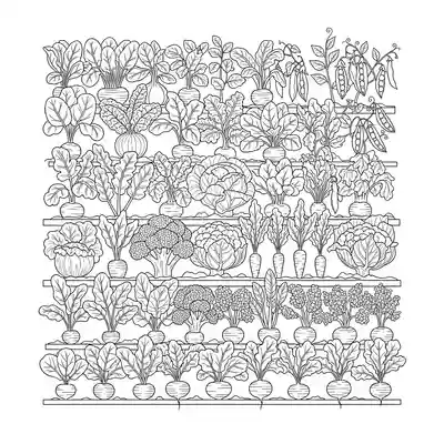 Intricate Vegetable Garden Coloring Page (1)