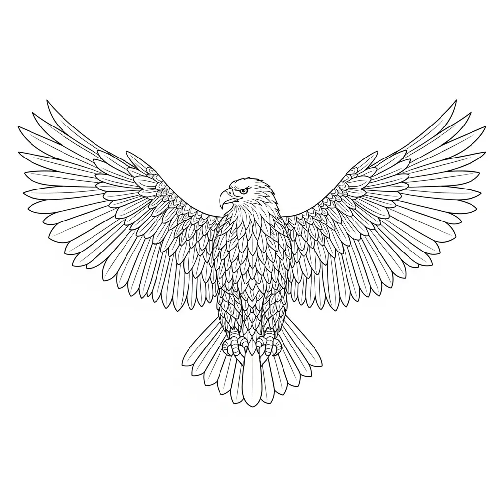 Majestic Eagle Detailed Coloring Page (1)
