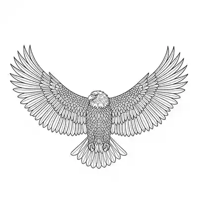 Majestic Eagle Detailed Coloring Page (2)