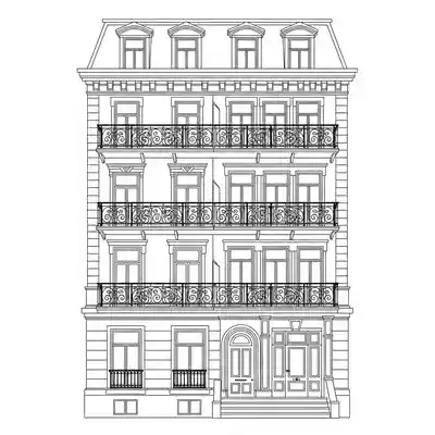 Old Townhouse Illustration Coloring Page (1)