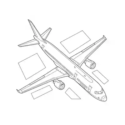 Fighter Jet Drawing Coloring Page (2)