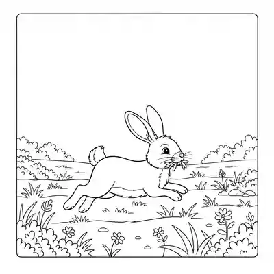 Rabbit Hopping Through Open Meadow (2)