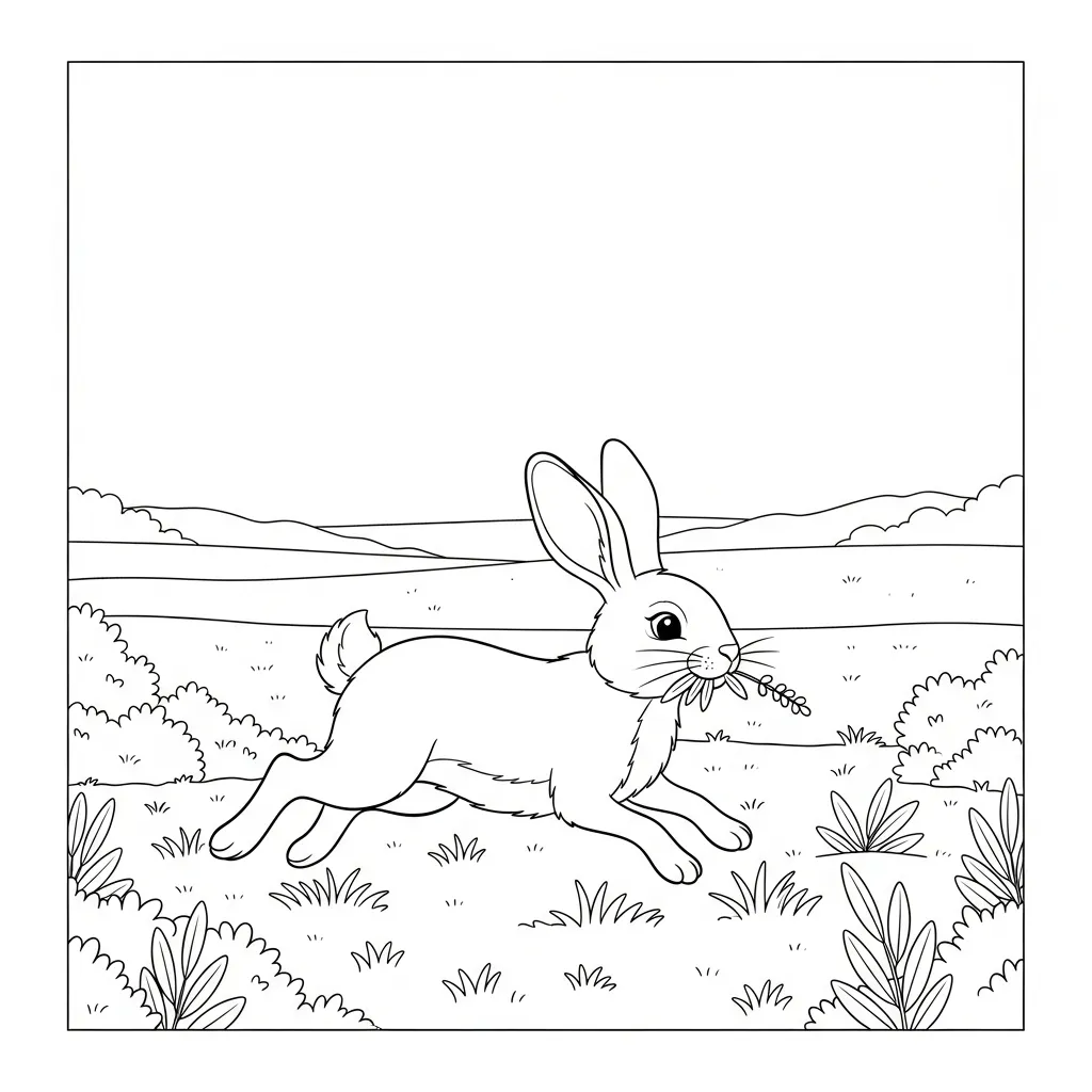 Rabbit Hopping Through Open Meadow (3)