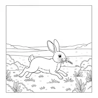 Rabbit Hopping Through Open Meadow (3)