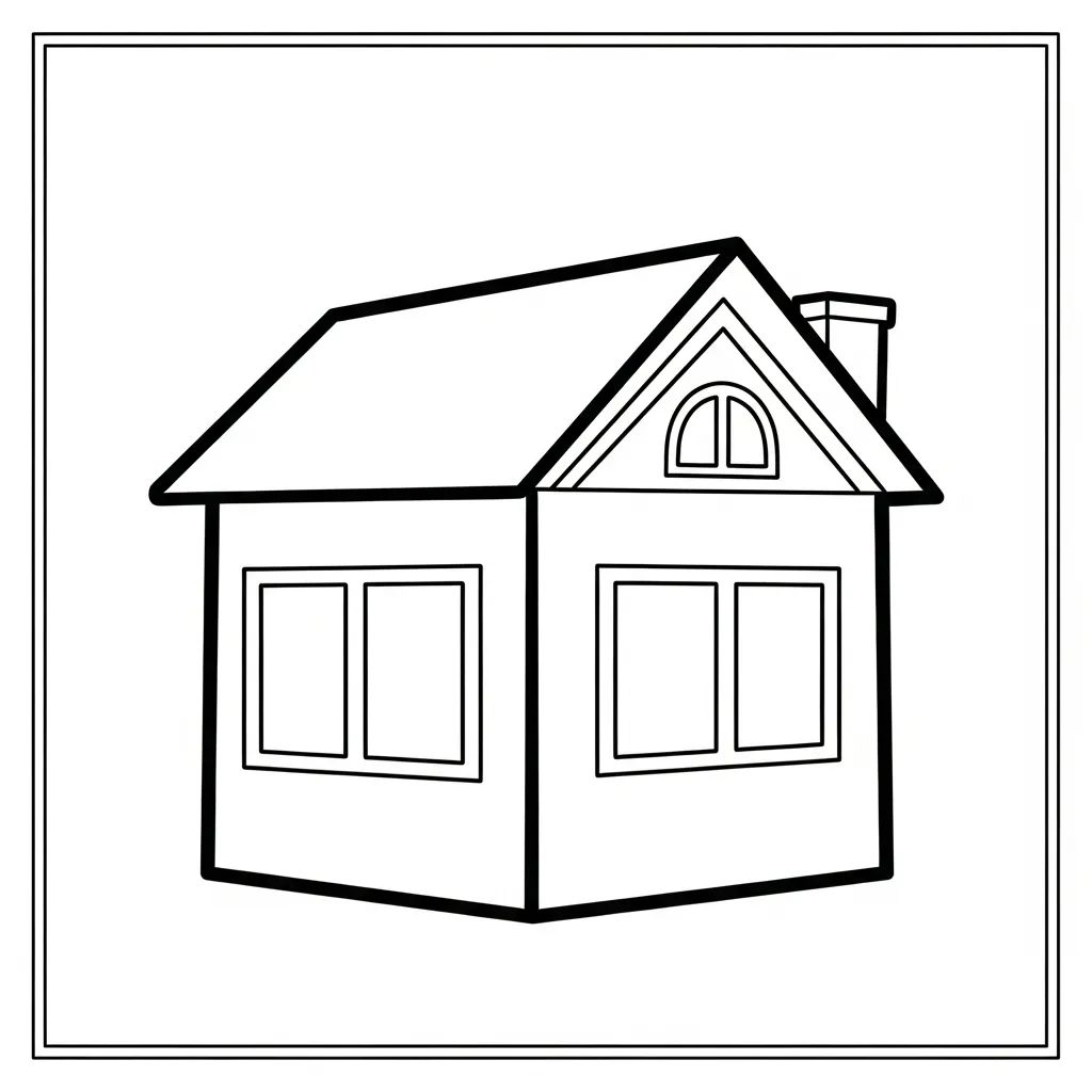 Simple House Coloring Page for Kids (1)