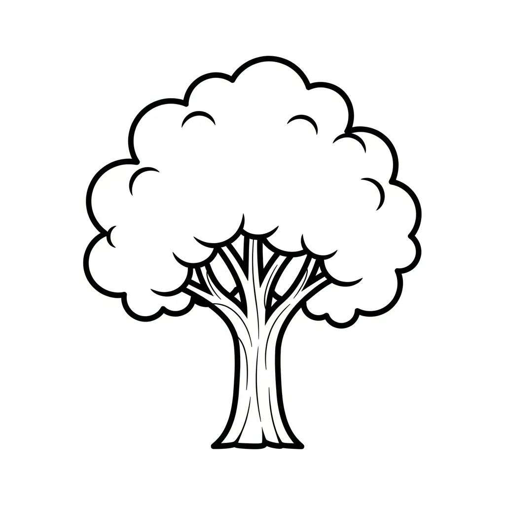 Simple Tree Coloring Page for Kids (1)