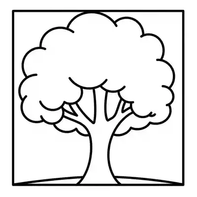 Simple Tree Coloring Page for Kids (2)