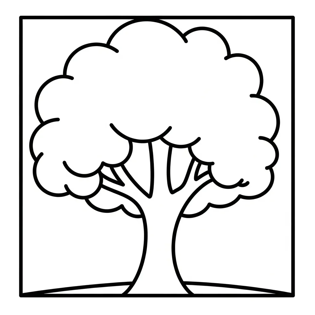 Simple Tree Coloring Page for Kids (2)