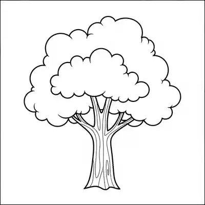 Simple Tree Coloring Page for Kids (4)