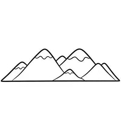 Small Mountain Coloring Page for Kids (1)